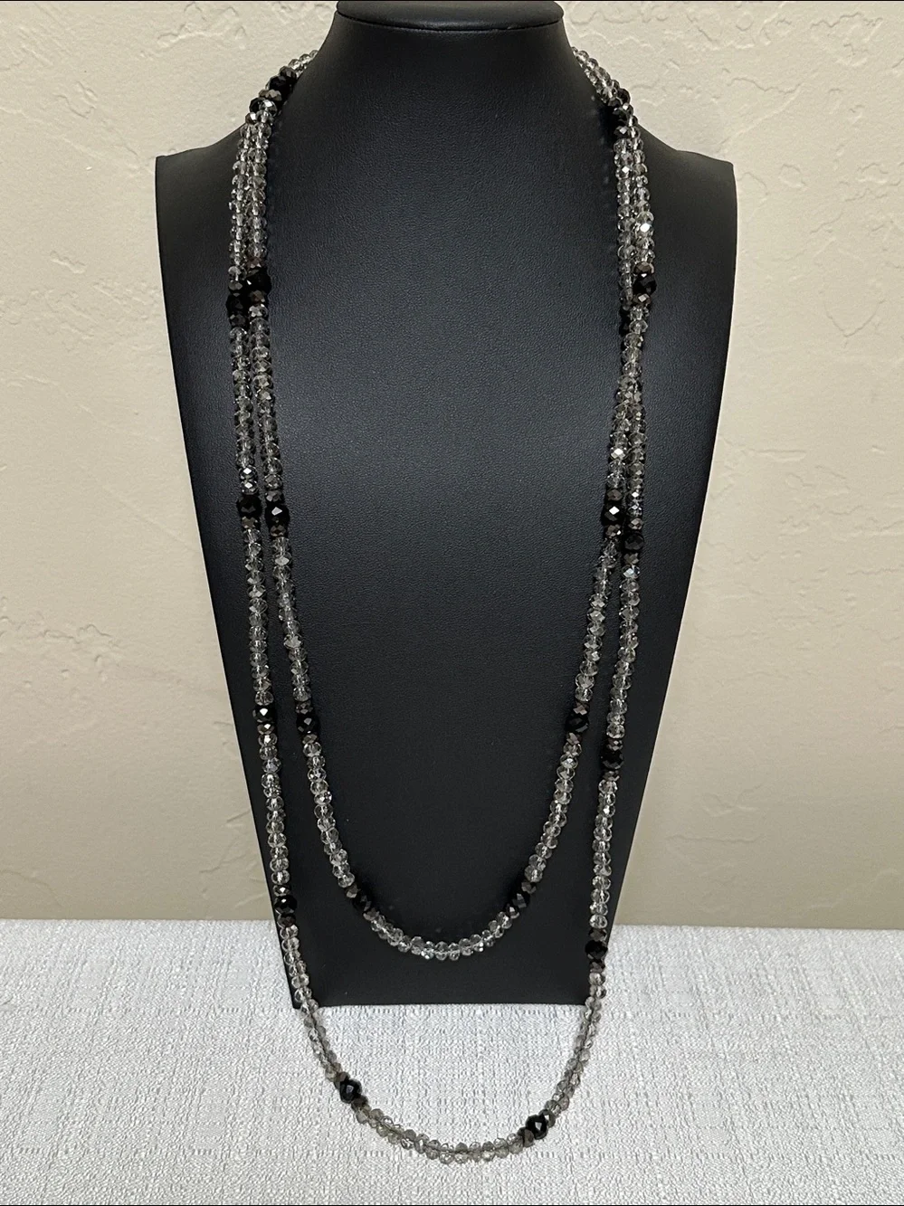 Dillards Continuous Strand Shadow Faceted Crystal Long Necklace